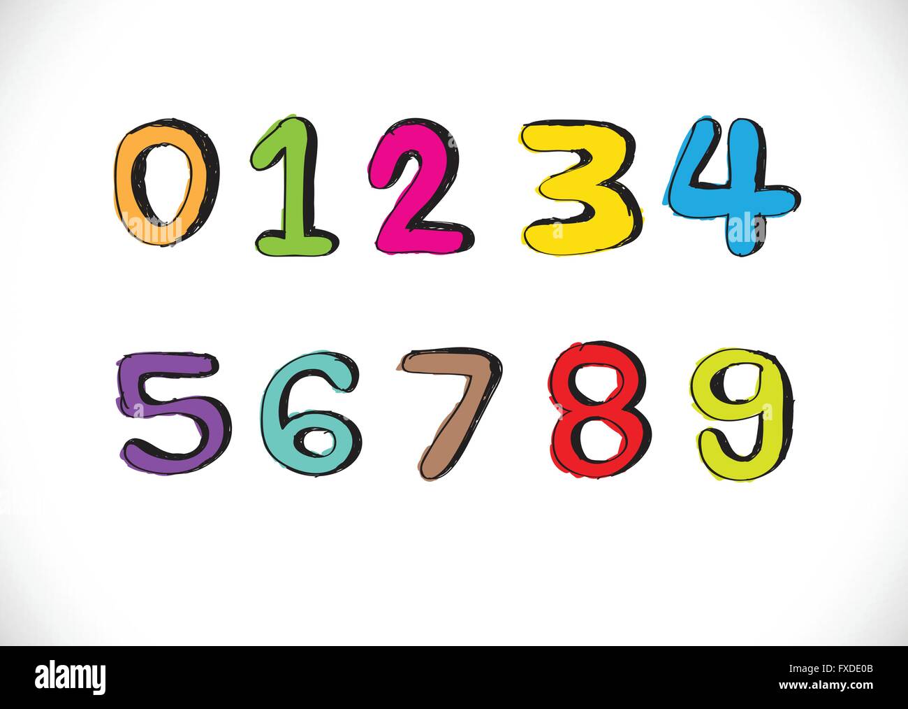 Disegna i numeri e i simboli della matematica Immagine e Vettoriale - Alamy